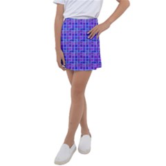 Background Mosaic Purple Blue Kids  Tennis Skirt by danenraven