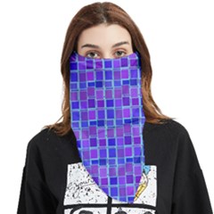 Background Mosaic Purple Blue Face Covering Bandana (triangle) by danenraven