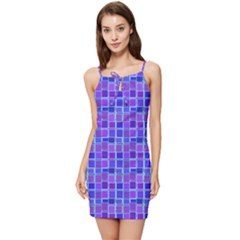 Background Mosaic Purple Blue Summer Tie Front Dress by danenraven