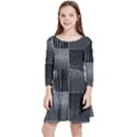 Gray Animal Print Kids  Quarter Sleeve Skater Dress View1