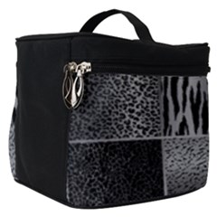 Gray Animal Print Make Up Travel Bag (small) by danenraven