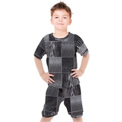 Gray Animal Print Kids  Tee And Shorts Set by danenraven