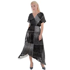 Gray Animal Print Cross Front Sharkbite Hem Maxi Dress by danenraven