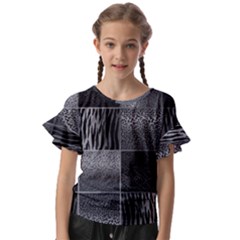 Gray Animal Print Kids  Cut Out Flutter Sleeves by danenraven