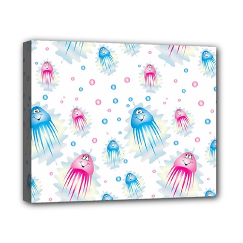 Jellyfis Pink Blue Cartoon Canvas 10  X 8  (stretched) by danenraven