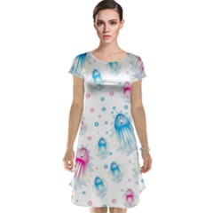 Jellyfis Pink Blue Cartoon Cap Sleeve Nightdress by danenraven