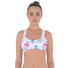 Jellyfis Pink Blue Cartoon Got No Strings Sports Bra by danenraven