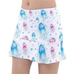 Jellyfis Pink Blue Cartoon Classic Tennis Skirt by danenraven