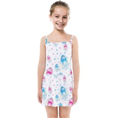 Jellyfis Pink Blue Cartoon Kids  Summer Sun Dress by danenraven