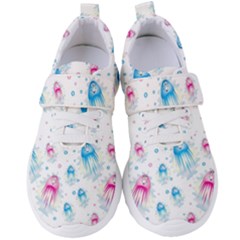 Jellyfis Pink Blue Cartoon Women s Velcro Strap Shoes by danenraven