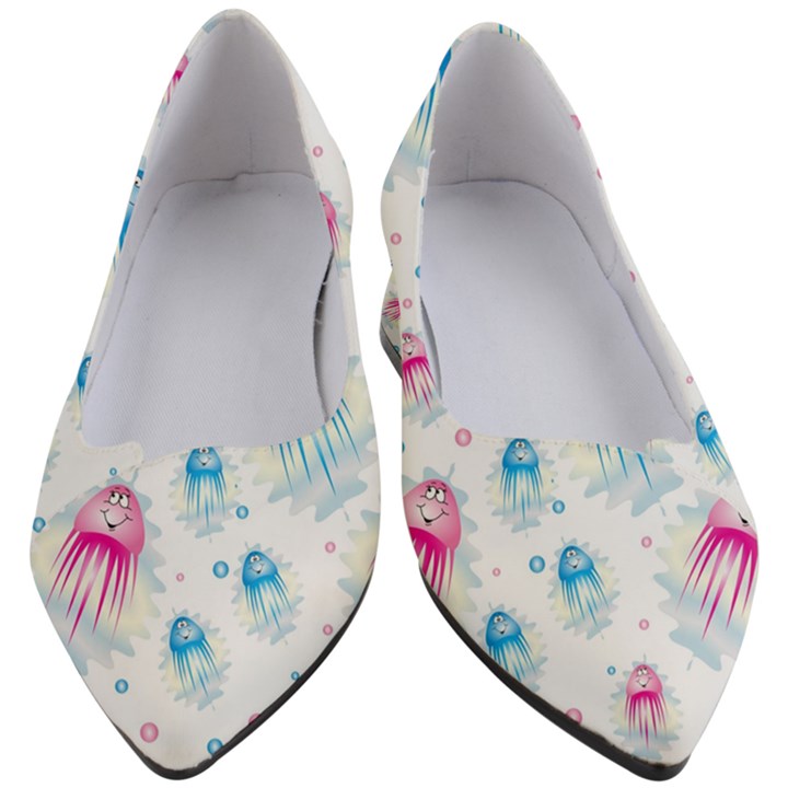 Jellyfis Pink Blue Cartoon Women s Block Heels 