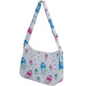 Jellyfis Pink Blue Cartoon Zip Up Shoulder Bag View2