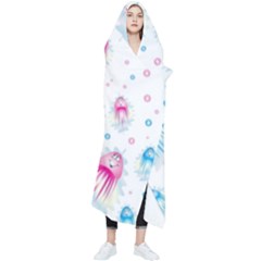 Jellyfis Pink Blue Cartoon Wearable Blanket by danenraven