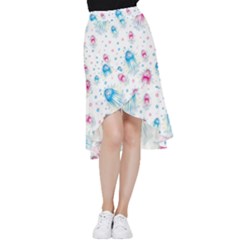 Jellyfis Pink Blue Cartoon Frill Hi Low Chiffon Skirt by danenraven