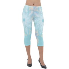 Floral Abstract Flowers Pattern Lightweight Velour Capri Leggings  by danenraven