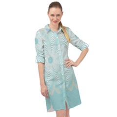 Floral Abstract Flowers Pattern Long Sleeve Mini Shirt Dress by danenraven