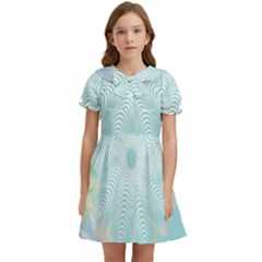 Floral Abstract Flowers Pattern Kids  Bow Tie Puff Sleeve Dress by danenraven