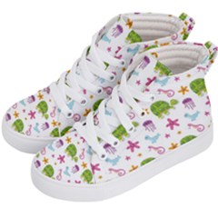 Turtle Animal Sea Life Kids  Hi-top Skate Sneakers by danenraven