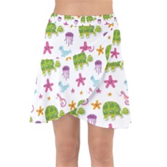 Turtle Animal Sea Life Wrap Front Skirt by danenraven