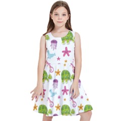 Turtle Animal Sea Life Kids  Skater Dress by danenraven