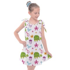 Turtle Animal Sea Life Kids  Tie Up Tunic Dress by danenraven