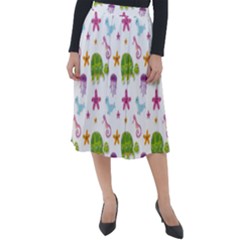 Turtle Animal Sea Life Classic Velour Midi Skirt  by danenraven