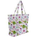 Turtle Animal Sea Life Zip Up Canvas Bag View2