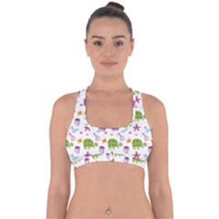 Turtle Animal Sea Life Cross Back Hipster Bikini Top  by danenraven