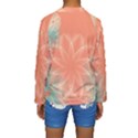 Teal Coral Abstract Floral Cream Kids  Long Sleeve Swimwear View2