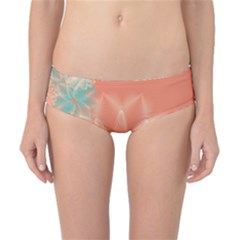 Teal Coral Abstract Floral Cream Classic Bikini Bottoms by danenraven