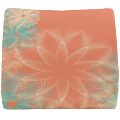 Teal Coral Abstract Floral Cream Seat Cushion by danenraven