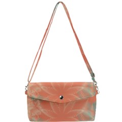 Teal Coral Abstract Floral Cream Removable Strap Clutch Bag by danenraven