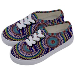 Kaleidoscope Geometric Circles Kids  Classic Low Top Sneakers by danenraven