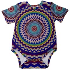 Kaleidoscope Geometric Circles Baby Short Sleeve Onesie Bodysuit by danenraven