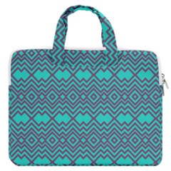 Abstract Chevron Zigzag Pattern Macbook Pro 13  Double Pocket Laptop Bag by danenraven