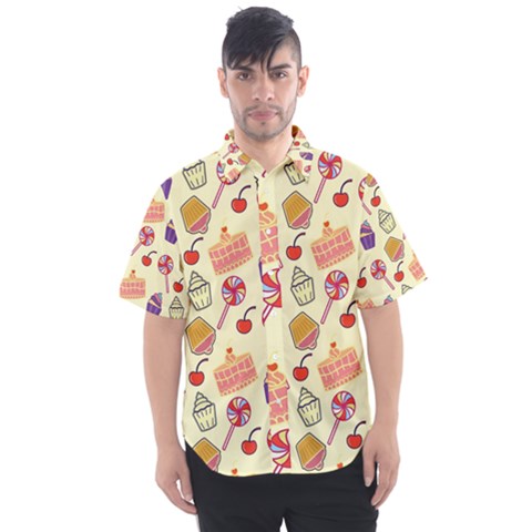 Cupcake Pattern Lollipop Men s Short Sleeve Shirt by danenraven