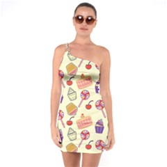 Cupcake Pattern Lollipop One Soulder Bodycon Dress by danenraven