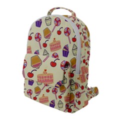 Cupcake Pattern Lollipop Flap Pocket Backpack (large)