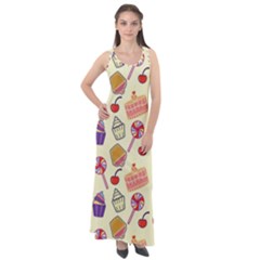 Cupcake Pattern Lollipop Sleeveless Velour Maxi Dress by danenraven