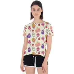 Cupcake Pattern Lollipop Open Back Sport Tee by danenraven