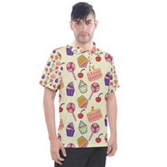 Cupcake Pattern Lollipop Men s Polo Tee