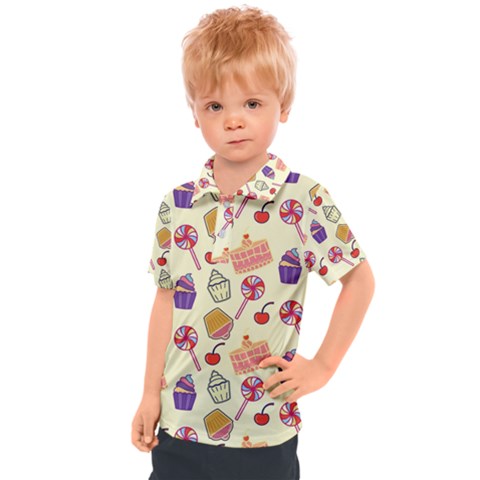 Cupcake Pattern Lollipop Kids  Polo Tee by danenraven