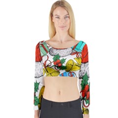 Christmas-gifts-gift-red-december Long Sleeve Crop Top