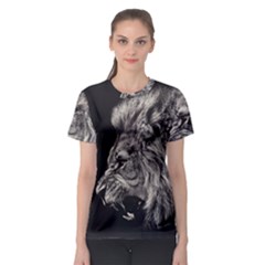 Angry Male Lion Women s Sport Mesh Tee