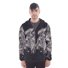 Angry Male Lion Men s Hooded Windbreaker