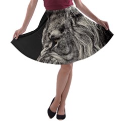 Angry Male Lion A-line Skater Skirt