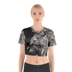 Angry Male Lion Cotton Crop Top