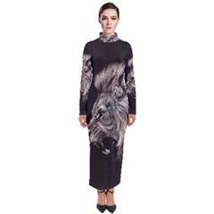 Angry Male Lion Turtleneck Maxi Dress by Jancukart