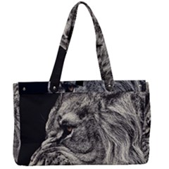 Angry Male Lion Canvas Work Bag