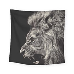 Angry Male Lion Square Tapestry (small)